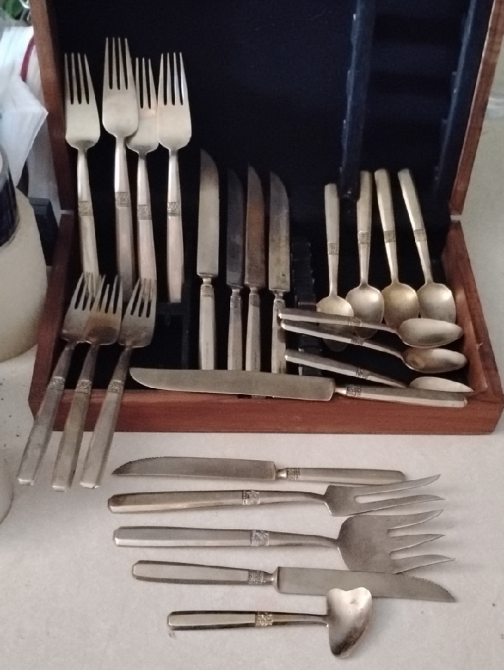 Bronze & Nickel Flatware Set for 6 in Silver - 24-Piece Home Dining Collection